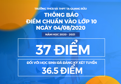 ĐIỂM CHUẨN VÀO LỚP 10 NĂM HỌC 2020 - 2021