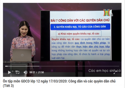 Học trên truyền hình với Đài Phát thanh và Truyền hình Hà Nội tuần từ 16/3/2020 đến 28/3/2020