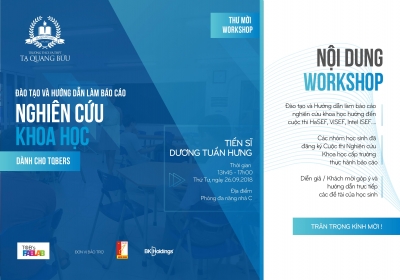 Thư mời tham dự workshop “Đào tạo và hướng dẫn làm báo cáo nghiên cứu khoa học dành cho TQBers”