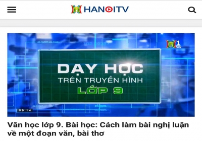 Học trên truyền hình với Đài Phát thanh và Truyền hình Hà Nội tuần từ 30/3/2020 đến 04/04/2020
