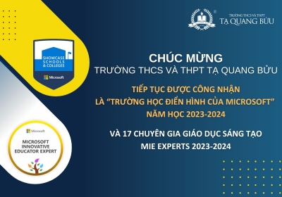Trường học điển hình Microsoft và Chuyên gia Giáo dục Sáng tạo Microsoft (MIEE) năm học 2023 - 2024