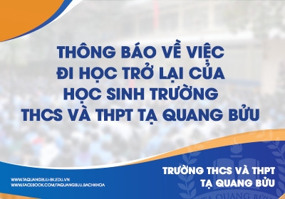 Thông báo về việc đi học trở lại