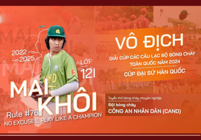 TQBER cùng đồng đội giành cúp vô địch bóng chày quốc gia