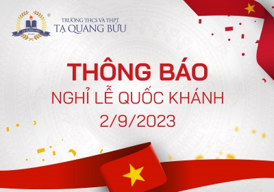 Thông báo lịch nghỉ lễ Quốc khánh 2/9