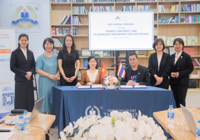 Trường THCS và THPT Tạ Quang Bửu ký kết hợp tác với Đại học Rangsit, Thái Lan